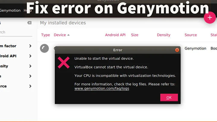 Fix "unable to start virtual box" in Genymotion