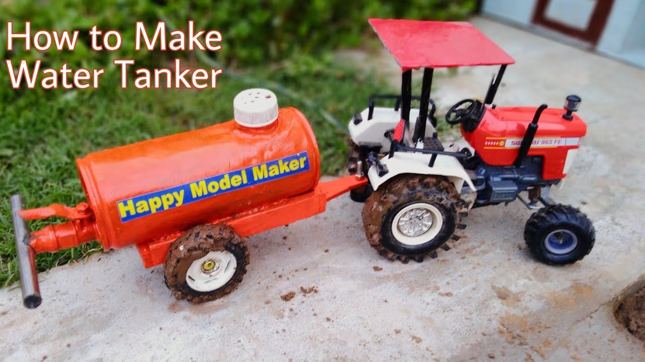How to Make Toy Water Tanker | Toy Tractor |