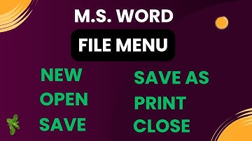 FILE MENU in MS WORD #msoffice #msword #computercoaching