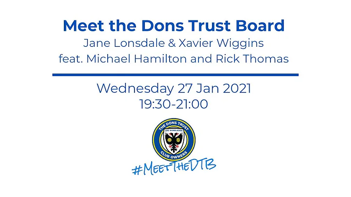 Meet the DTB  with Jane Lonsdale & Xavier Wiggins