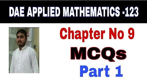 DAE Math 123|| MCQs||1st year || Applied Mathematics 123 ||Chapter no 9|| Part 1