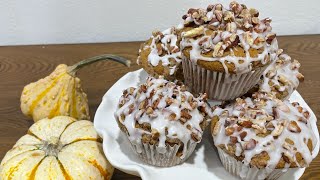 Cómo hacer muffins de calabaza súper esponjosos y suaves paso a paso /pastelito azul 🧁