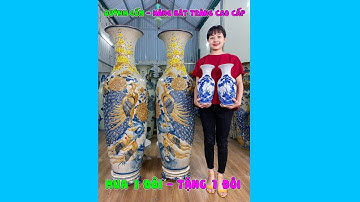 Lộc Bình Công Đào Đắp Nổi Men Rạn Cổ Cao Cấp -  Hàng Đẹp Không Tỳ Vết. Liên Hệ: 0355842504