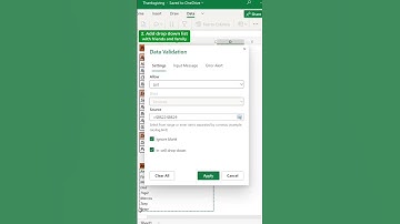Drop down list excel  #shorts #youtubeshorts