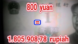 TERJAWAB! 800 yuan berapa rupiah