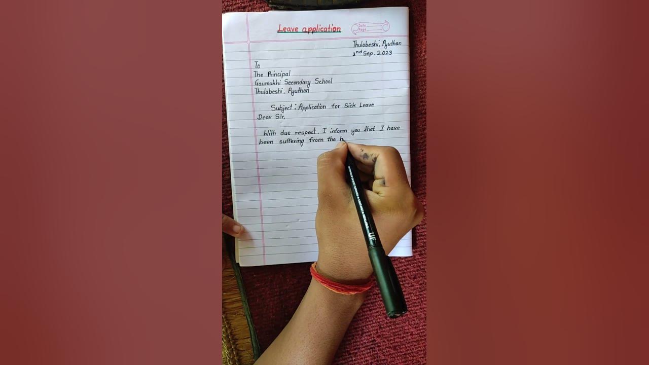 application-letter-for-sick-leave-youtube-ytshorts-youtubeshorts