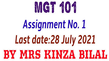 MGT101 Assignment 1 Solution spring 2021|Education World