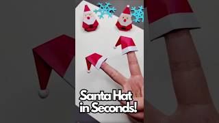 🎅✨ Fold a Santa Hat in Minutes! Festive Origami Fun! 🎄🧑‍🎄
