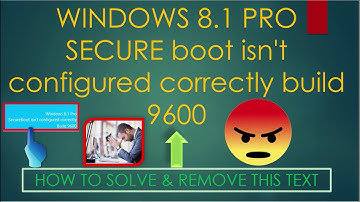 WINDOWS 8.1 PRO SECURE boot isn