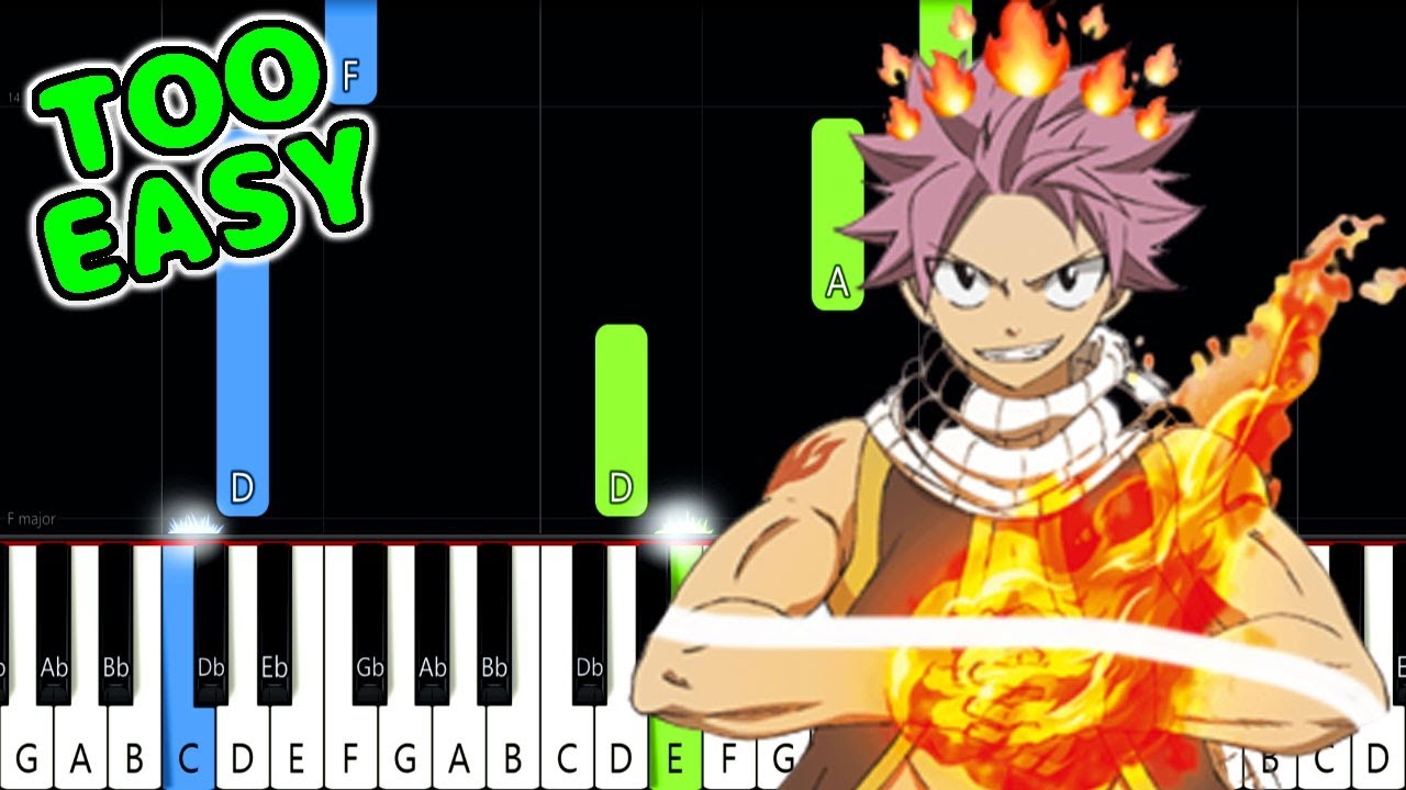 Fairy Tail Main Theme EASY Piano Tutorial [animelovemen] YouTube