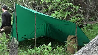 Solo Tarp Camping - Remote Oxbow Lake