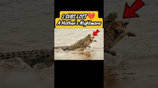 Tigress Loses Two Cubs to Crocodiles While Crossing River Heartbreaking #tiger #cubs #crocodile