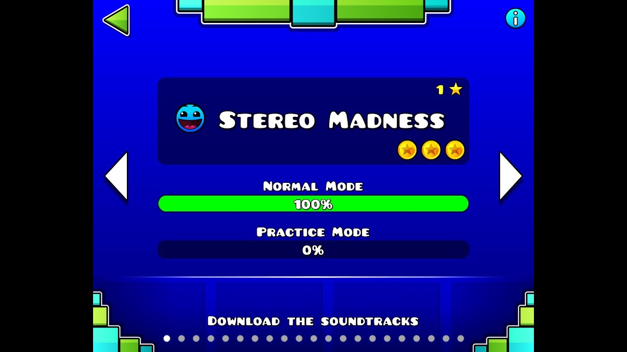 Geometry Dash 1 Level + All Coins - YouTube
