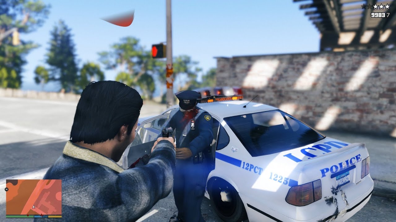 GTA V Liberty City Police Shootout + Five Star Heat Escape - YouTube