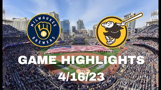 San Diego Padres vs Milwaukee Brewers Highlights 4/16/23