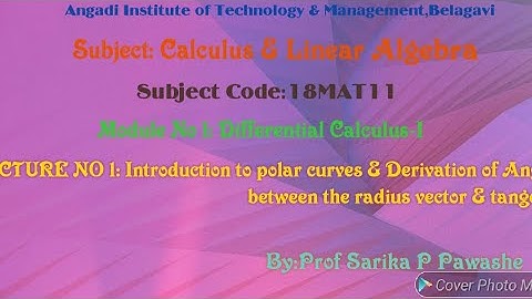18MAT11: Calculus & Linear Algebra