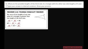 Find the possible lengths of the third side of triangle given other side lengths.