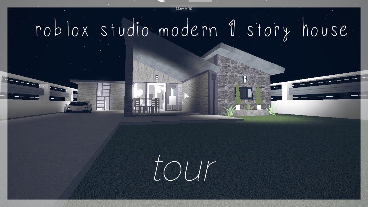 Roblox Studio Modern 1 Story House Tour Roblox Youtube - roblox studio modern house building 1 youtube in