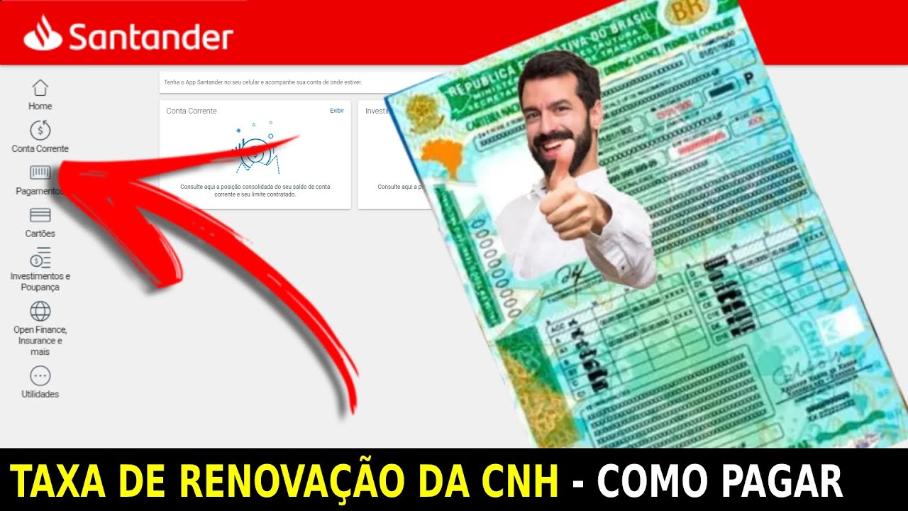 COMO PAGAR A TAXA DE RENOVAÇÃO DA CNH PELO SANTANDER - YouTube