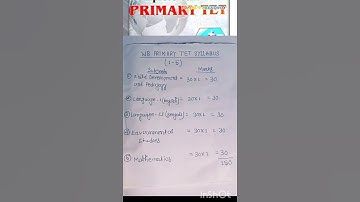 wb primary tet syllabus 2022