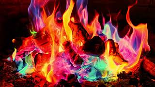 Relaxing Fireplace Sounds 🔥🌈 Rainbow Fire & Crackling Sounds for Sleep and Relaxation | 1 Hour