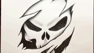 How to draw ghost rider for beginners step by step  || Easy skull drawing || Easy sketch