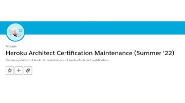 Heroku Architect Certification Maintenance (Summer 
