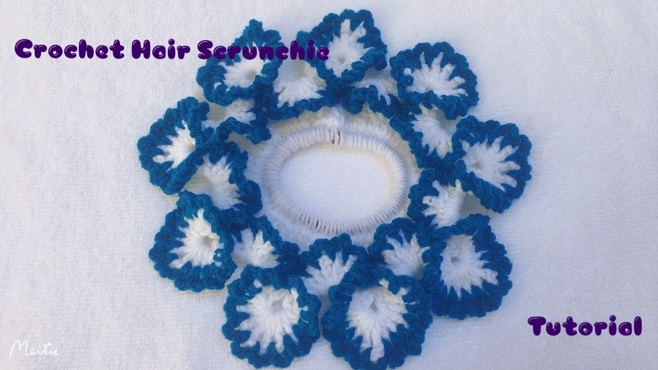 CROCHET HAIR SCRUNCHIE TUTORIAL / အရမ်းလွယ်တဲ့  သိုးမွေးဆံပင်စည်းကြိုးထိုးနည်းဝေမျှလိုက်ပါတယ်နော်