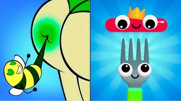 Help me tricky puzzle 🆚 Fork N Sausage Satisfying Mobile Gameplay New Update All Levels 💯