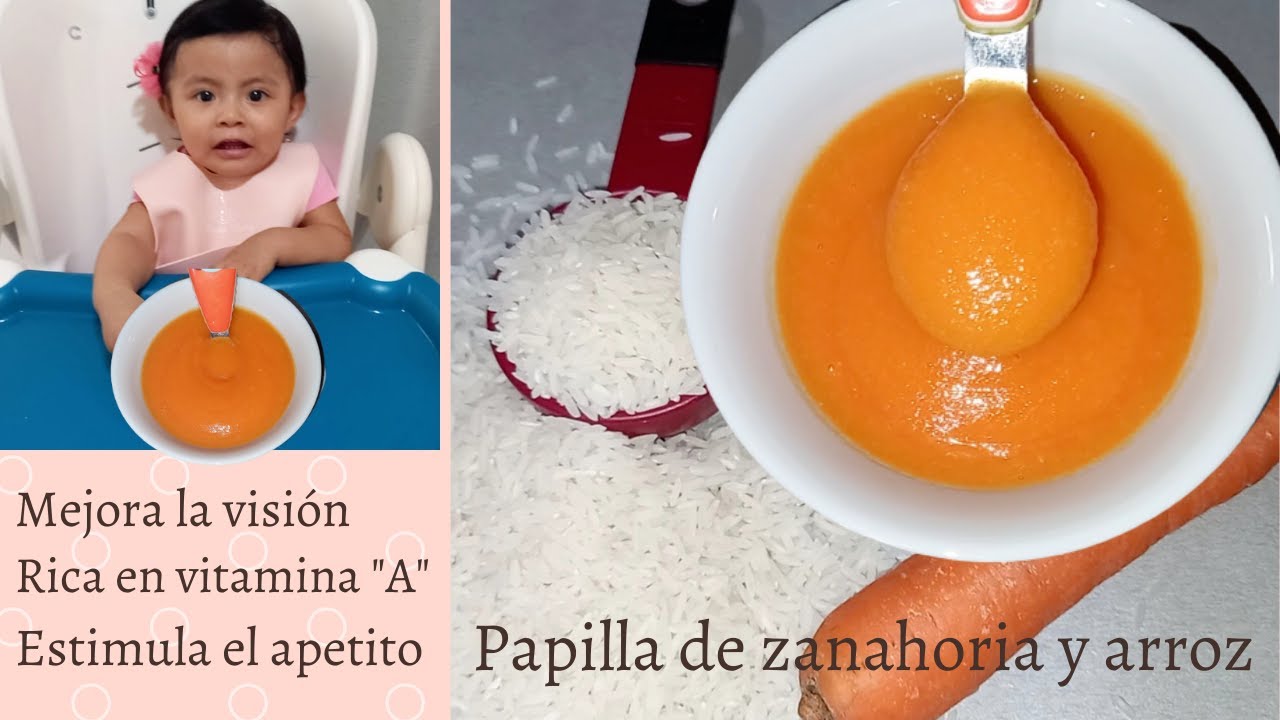 PAPILLA PARA BEBÉ zanahoria con arroz. Nutritiva y saludable, estimula el apetito (+7 meses)