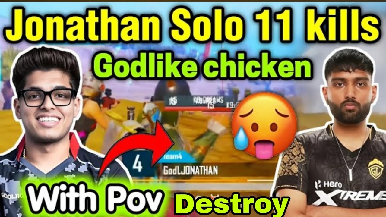 💛 Godlike 14 kills chicken dinner | Jonathan solo 11 kills 🔥🔥 - YouTube