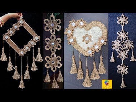 4 Best Creative Jute Wall Hangings Room Decoration Ideas | Best out of waste Jute Craft Designs