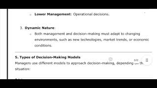 Management and decisions making | MIS