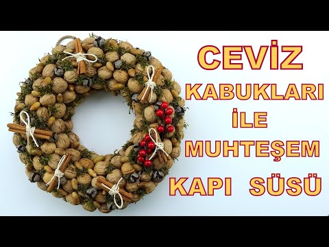 AŞIK OLMA GARANTİLİ! (Ceviz Kabukları Ve Kâğıt Rulolar İle Kapı Süsü- Geri Dönüşüm) Recycle/DIY/Idea