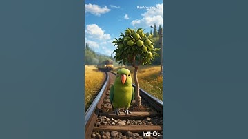 The parrot planted a tree on the railway track but the train came and knocked it down#ai #parrot