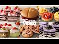(148) 3x Speed 케이크 디저트 베이킹 영상 | Cake Dessert Baking Video | 딸기 초콜릿 케이크, 우베 치즈케이크, 초코칩 쿠키, 카스테라, 타르트