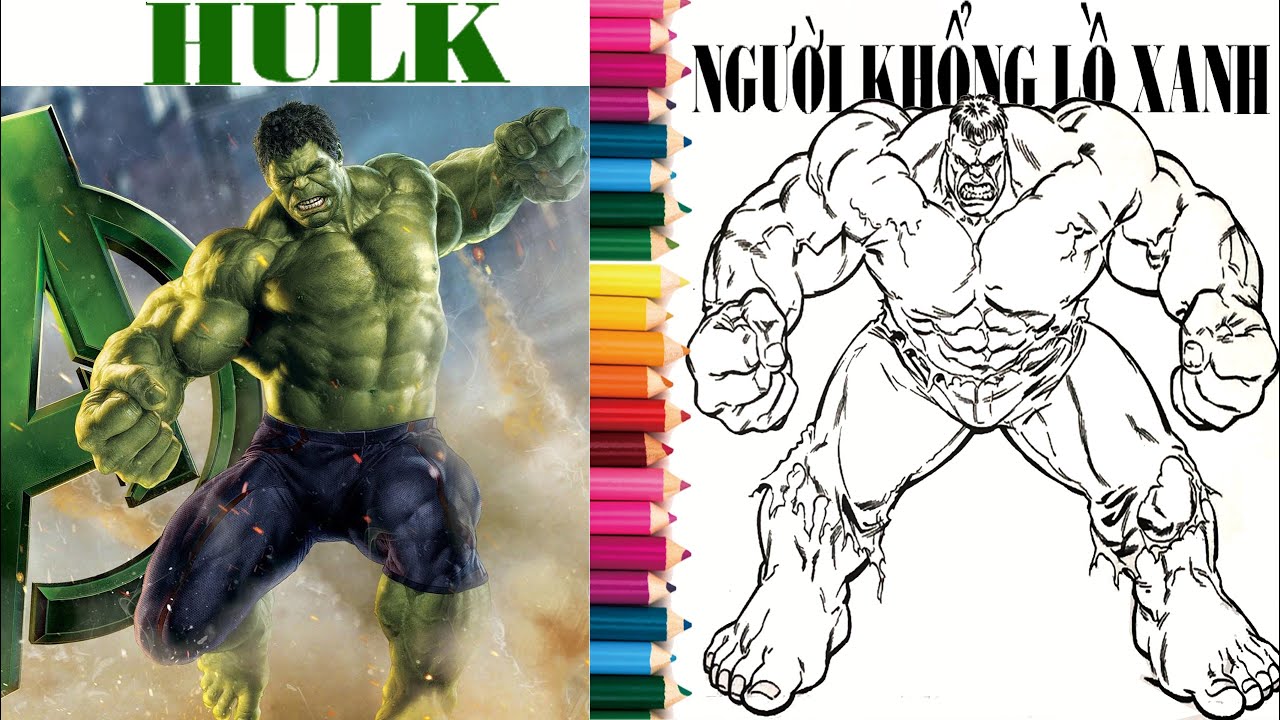 Tuyển tập tranh tô màu người khổng lồ xanh Hulk dành cho các bé  Trang tô  màu Hulk Hình ảnh