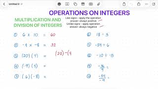 Multiplying and Dividing Integers