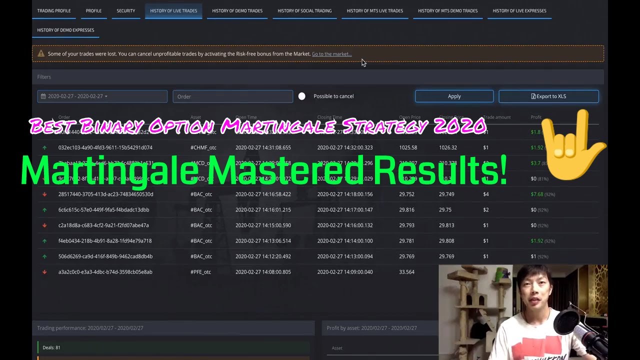 martingale strategy binary options calculator