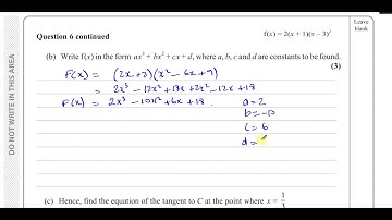 WMA11/01 (Edexcel) IAL P1 Oct 2021 Q6 Cubic Curves, Differentiation