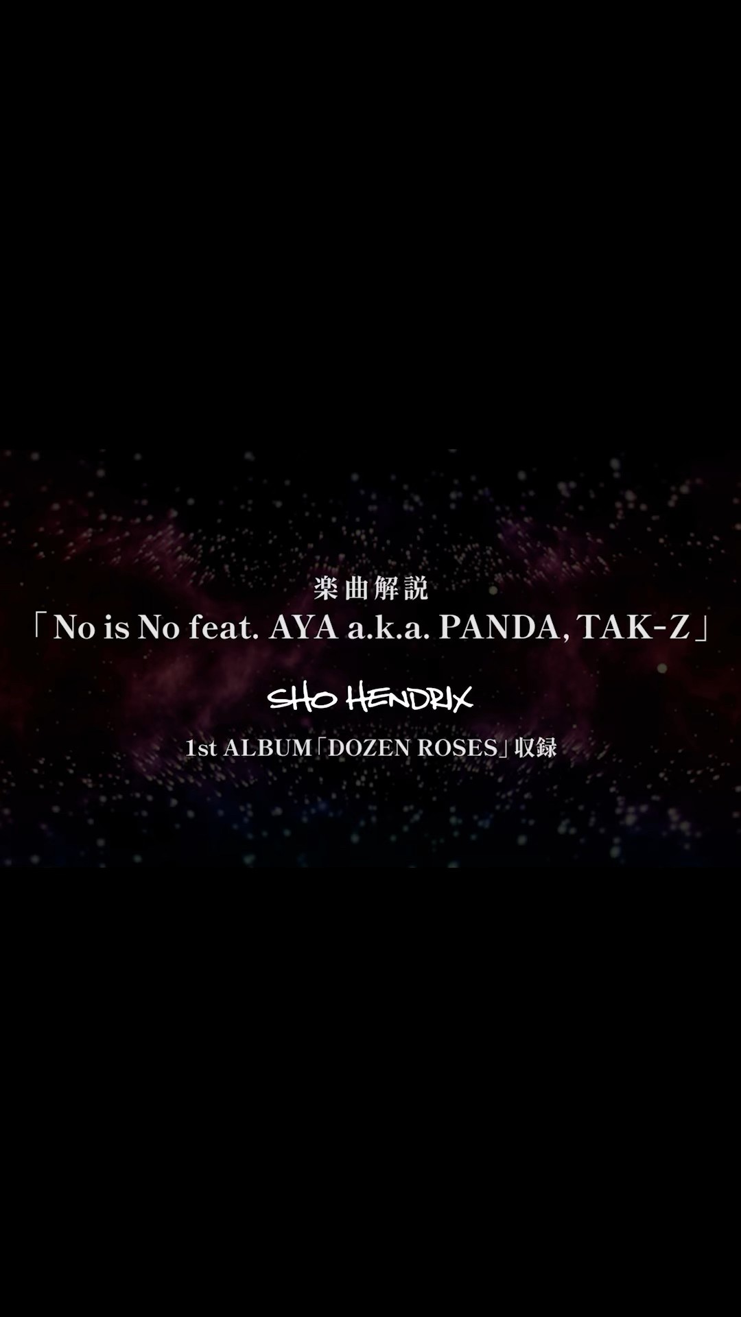 「No is No feat. AYA a.k.a. PANDA, TAK-Z」楽曲解説SHO HENDRIX1st ALBUM「DOZEN ROSES」収録