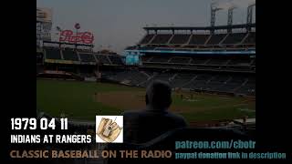1979 04 11 Indians at Rangers Vintage OTR Baseball