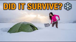 WINTER STORM CAMPING: 2-Room Inflatable Tent – Will It Collapse? ❄️ | Extreme Cold | Solo Camping.