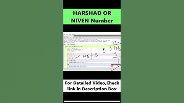 NIVEN OR  Harshad Number