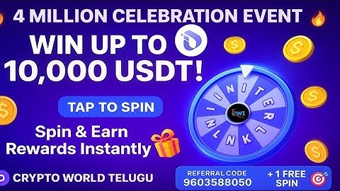 ఇంటర్‌లింక్ 4M సెలబ్రేషన్ ఈవెంట్ 🎯 | స్పిన్ చేసి 10,000 USDT వరకు గెలుచుకోండి 💰 | రెఫరల్ కోడ్ & రివార్డ్స్ గైడ్