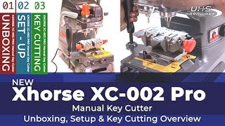 How To Use XC-002 Pro - NEW Xhorse Manual Key Cutter Unbox Setup Alignment & Key Cutting