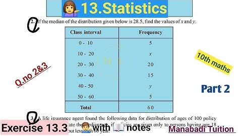 10th class math| Chapter 13|🤷‍♂️ Statistics|🙋 Exercise 13.3💁‍♂️ |Q no 2&3| part 2|CBSE|NCERT|