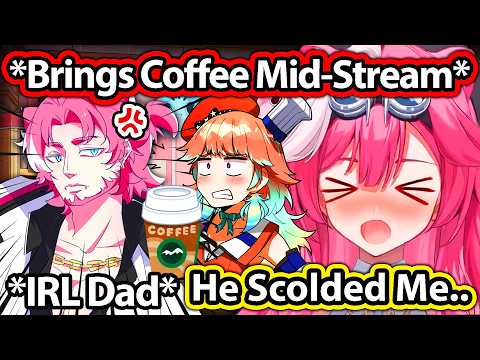 Raora's IRL Dad Brings Her a Coffee Mid Stream and Scolds Her 【Hololive】