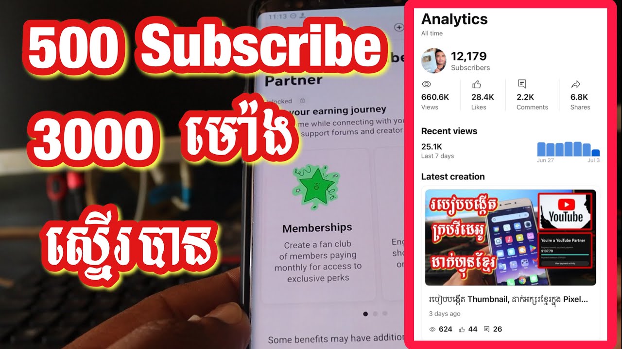 របៀបស្នើររកលុយ 500 Subscribers & 3000 Watchtime