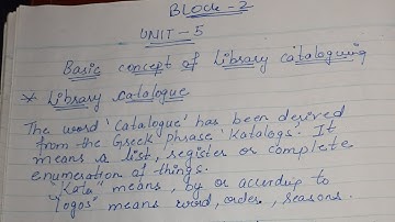 BLI 223 NOTES || UNIT 5 || IGNOU BLIS NOTES..